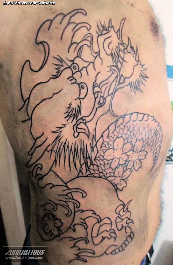 Foto de tatuaje Dragones, Orientales