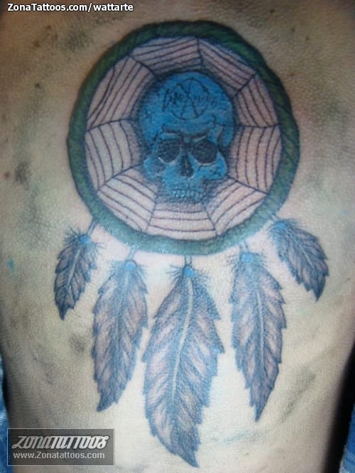 Tattoo photo Dreamcatcher, Skulls