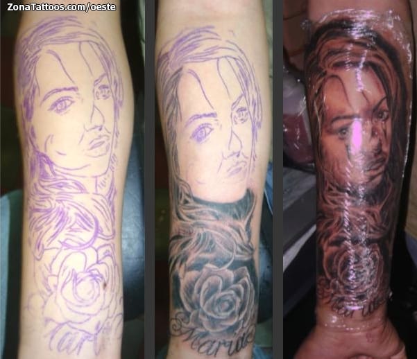 Foto de tatuaje Rosas, Retratos, Personas