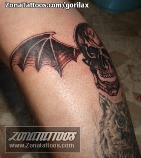 Tattoo photo Wings, Skulls