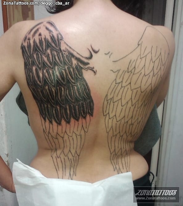 Tattoo photo Back, Wings