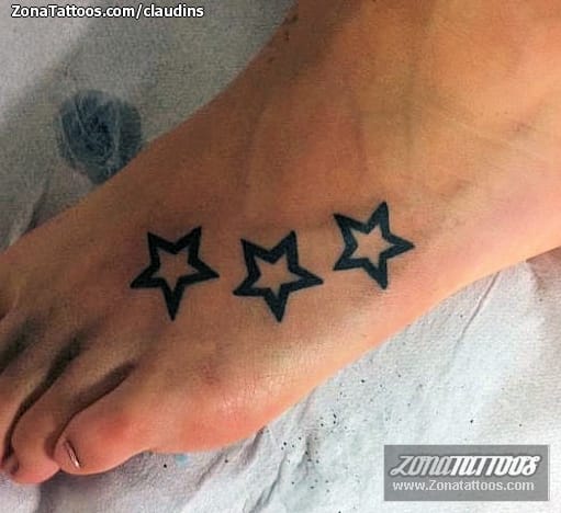 Foto de tatuaje Estrellas, Empeine