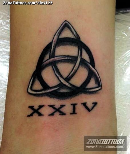 Tattoo photo Triquetra, Celtic, Roman numerals