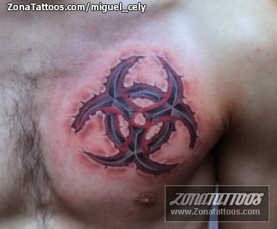 Foto de tatuaje Biohazard, Pecho