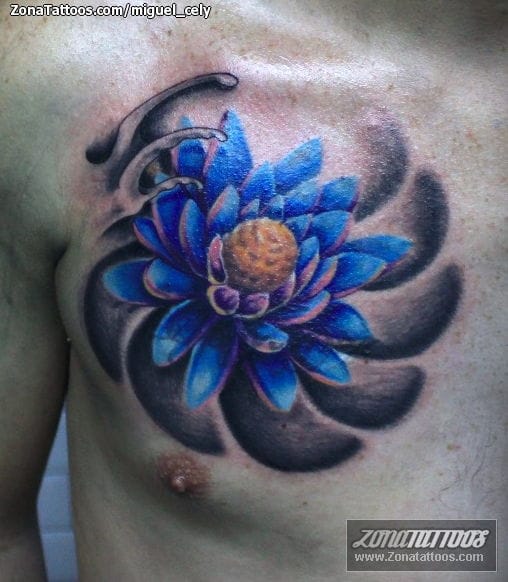 Tattoo photo Asian, Flowers, Lotus