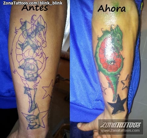 Foto de tatuaje Cover Up, Dragones