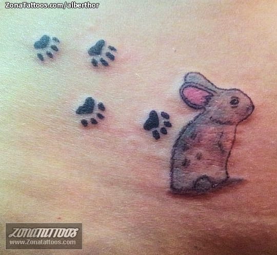 Tattoo photo Rabbits, Footprints, Animals