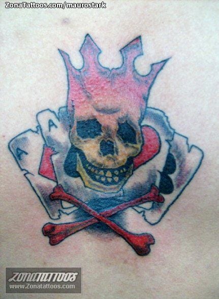 Foto de tatuaje Calaveras, Naipes, Poker