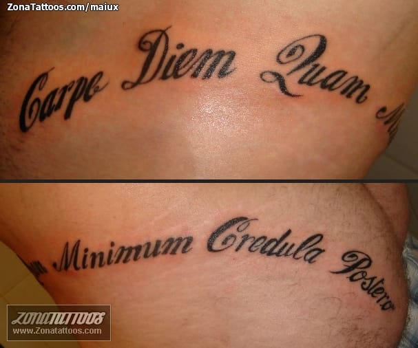 Tattoo photo Butt, Letters, Carpe Diem