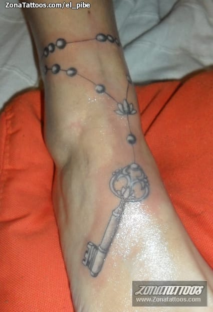 Tattoo photo Keys, Ankle