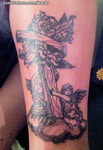 Foto de tatuaje Angelitos, Cruces, Religiosos