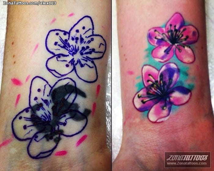 Foto de tatuaje Cover Up, Flores