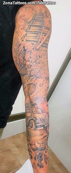 Foto de tatuaje Mangas, Bomberos