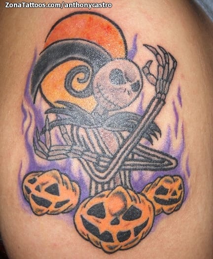 Tattoo photo Tim Burton, Pumpkins, Jack Skellington