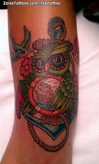 Tattoo photo Birds, Owls, Animals