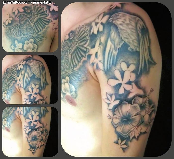 Tattoo photo Birds, Flowers, Animals