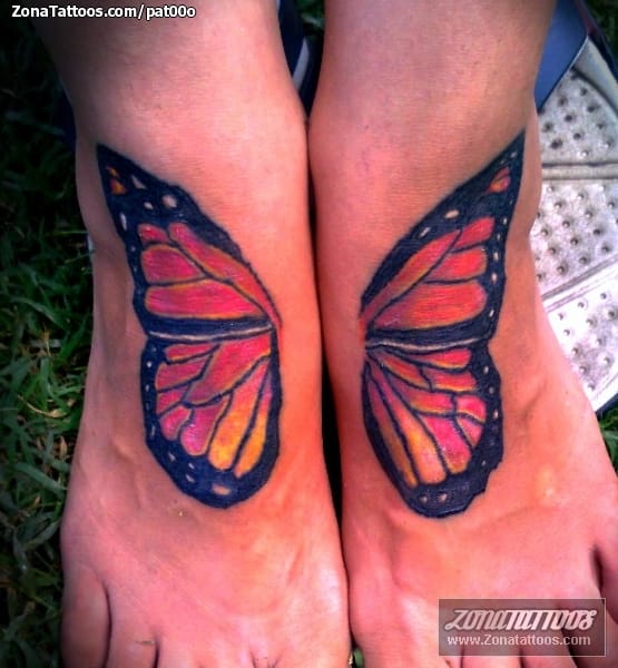 Tattoo photo Wings, Butterflies, Instep