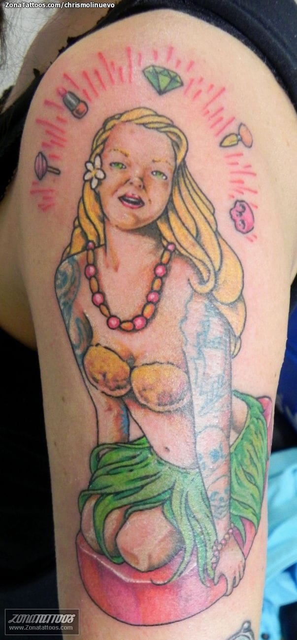 Foto de tatuaje Pin-ups, Hombro, Chicas