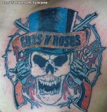 Foto de tatuaje Armas, Calaveras, Guns And Roses