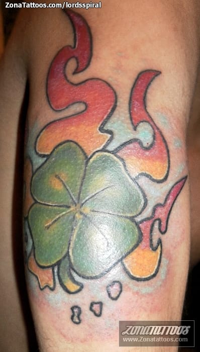 Tattoo photo Clovers, Llamas, Fires