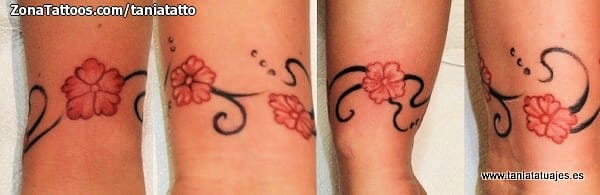 Foto de tatuaje Flores, Filigranas