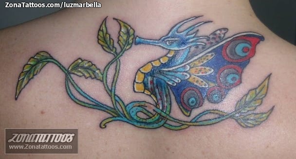 Foto de tatuaje Caballitos de mar, Animales, Hojas