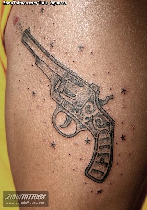 Tattoo photo Guns, Pointillism, Weapons