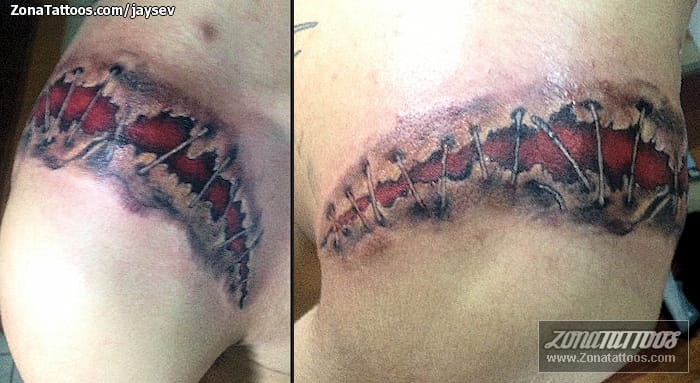 Tattoo photo Gore, Cracks, Shoulder