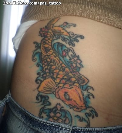 Foto de tatuaje Koi, Peces, Orientales