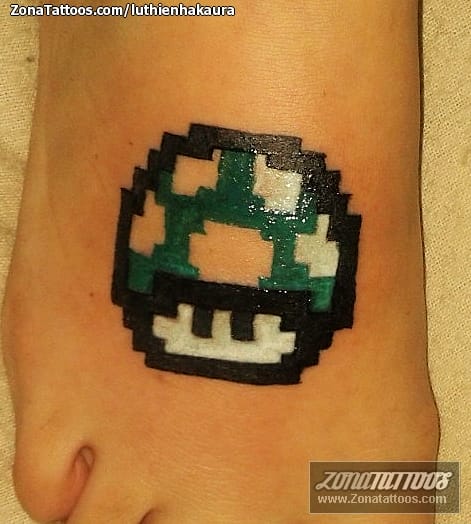 Foto de tatuaje Super Mario, Videojuegos, Setas