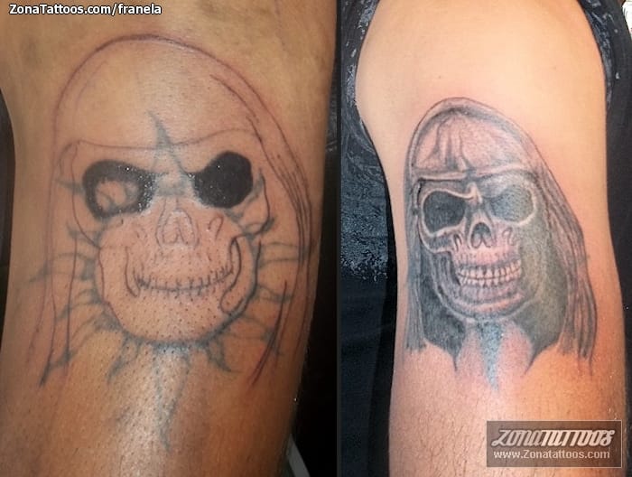 Foto de tatuaje Cover Up, Calaveras