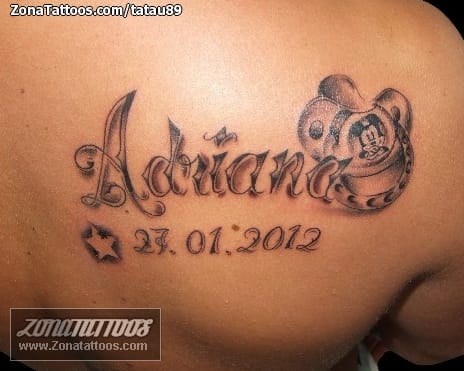 Tattoo photo Names, Pacifiers, Letters