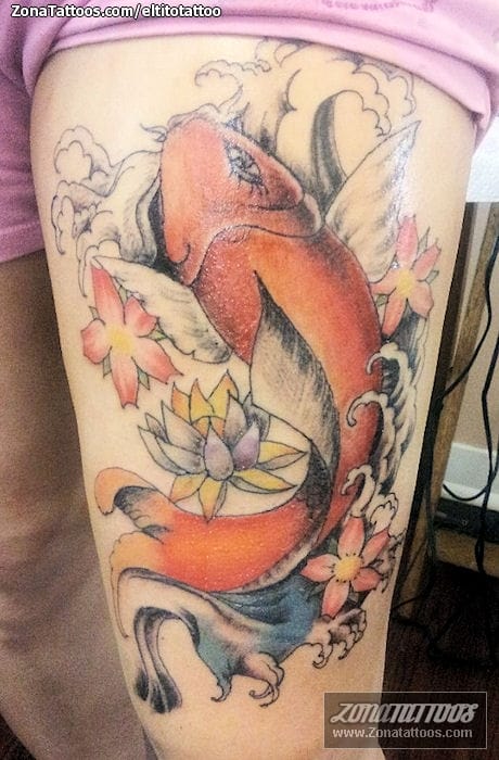 Foto de tatuaje Koi, Peces, Orientales