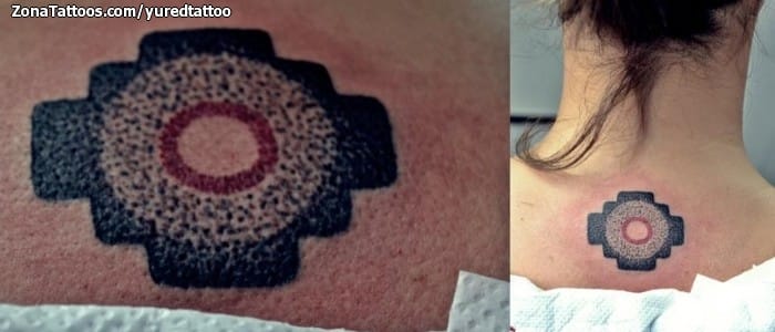 Foto de tatuaje Precolombinos, Puntillismo