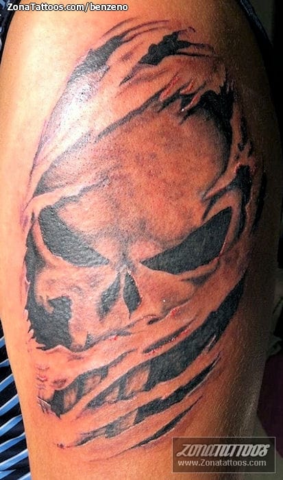 Foto de tatuaje Calaveras, The Punisher, Cómics