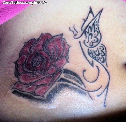 Tattoo photo Flowers, Roses, Butterflies