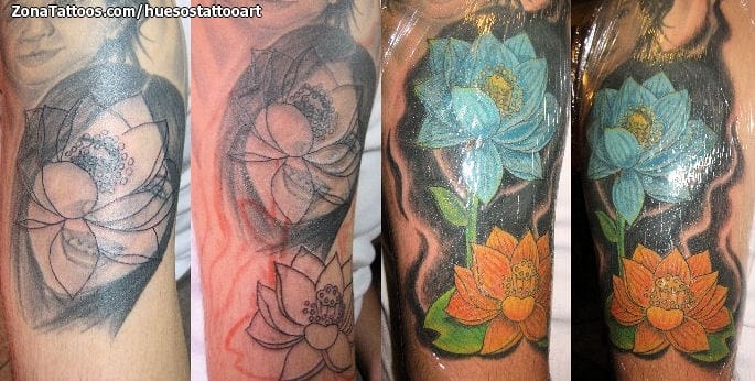 Foto de tatuaje Cover Up, Lotos, Flores