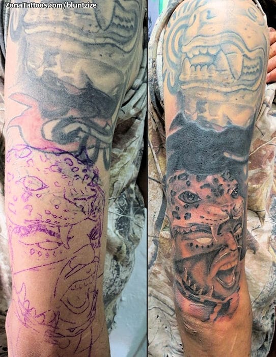 Foto de tatuaje Cover Up, Aztecas