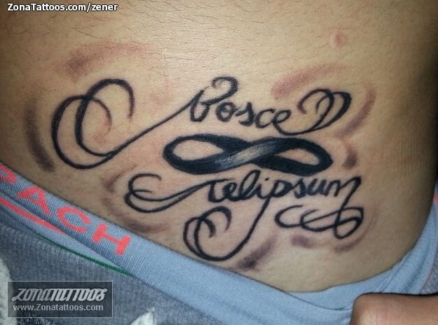 Tattoo photo Infinity, Latin, Letters