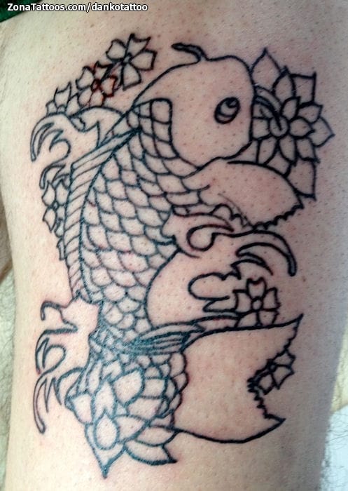 Tattoo of Asian, Fish, Koi