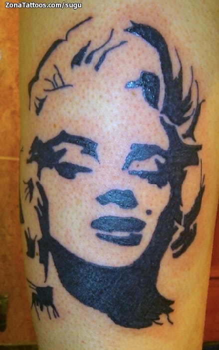 Foto de tatuaje Marilyn Monroe, Retratos, Rostros