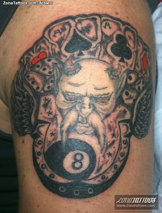 Tattoo photo Dice, Poker, Demons