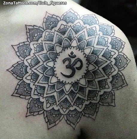 Tattoo photo Mandalas, Om, Pointillism