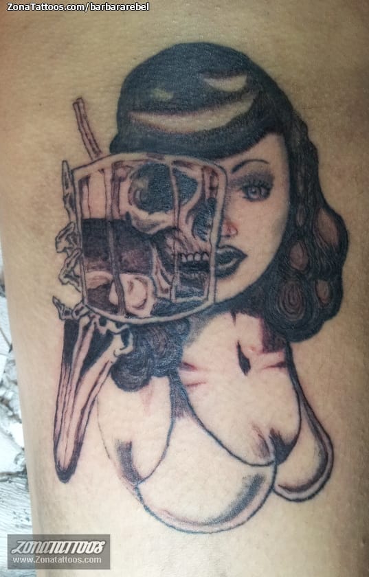 Foto de tatuaje Calaveras, Pin-ups, Chicas