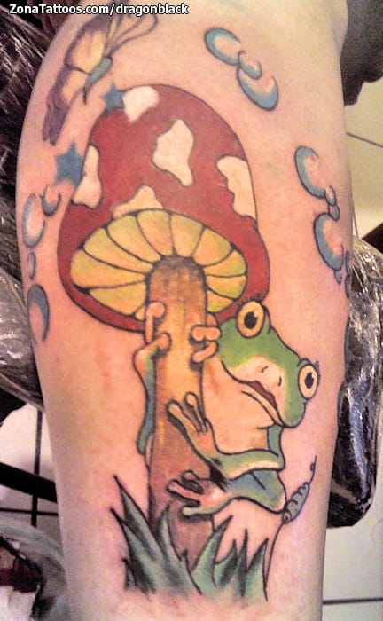 Tattoo photo Frogs, Mushrooms, Animals