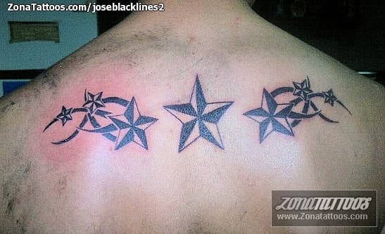 Foto de tatuaje Estrellas, Espalda, Astronomía