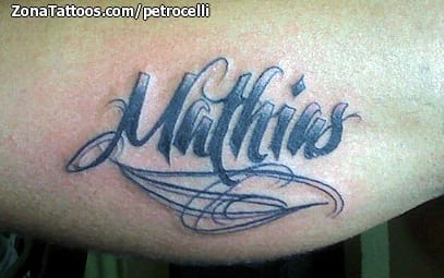 Foto de tatuaje Mathias, Nombres, Letras