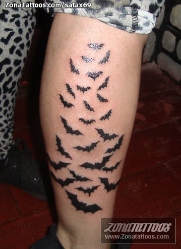 Tattoo photo Bats, Animals, Leg