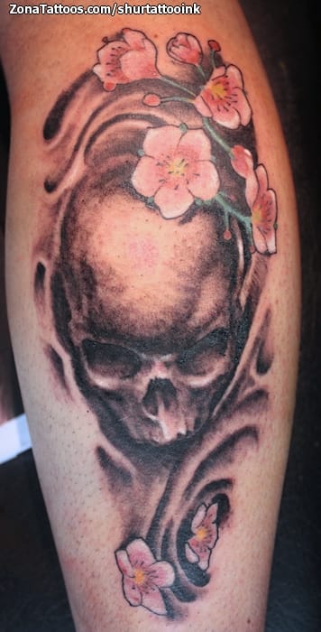 Foto de tatuaje Calaveras, Flores