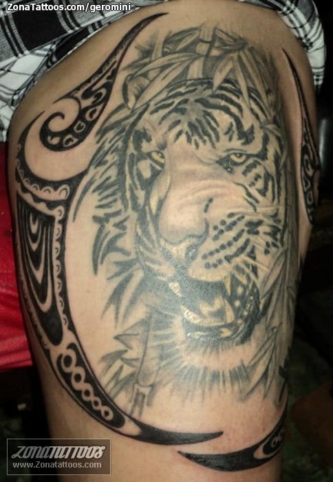 Tattoo photo Tribal, Animals, Tigers